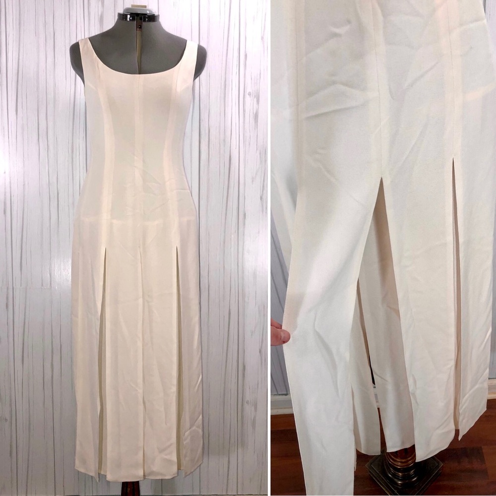 Vintage A.B.S. Cream Midi Evening Dress, Fitted